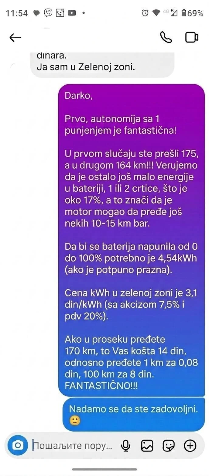 Domet ZAPmoto električnog skutera – odgovor sa tačnom računicom 100 km za 8 dinara